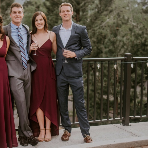 Show me your mumu Mariah wrap dress in merlot - Picture 2 of 4